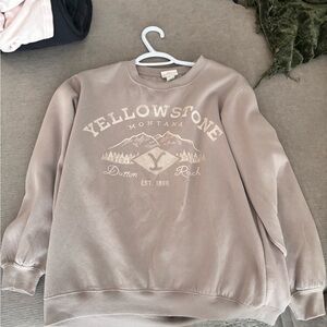 Yellowstone Montana Women's Taupe Crew Neck Sweater